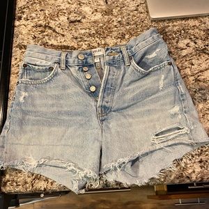 AGOLDE Parker long denim shorts